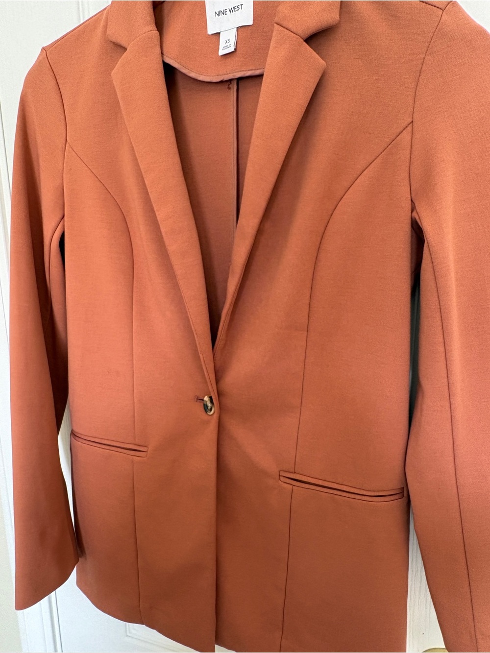 Nine West Rust Orange Single Button Blazer Jacket Size XS - Picture 7 of 7